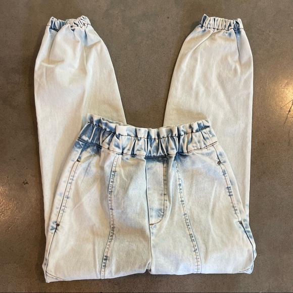 Skies Are Blue Pants - Skies are blue acid wash paper bag high waist balloon pants womens small New